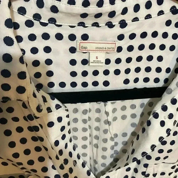 Gap Frances polka dot dress size small white/navy blue - Picture 4 of 10